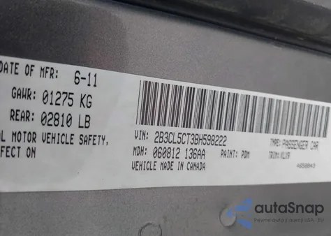 2011 Dodge Charger R/T from USA, damaged, VIN 2B3CL5CT3BH598222